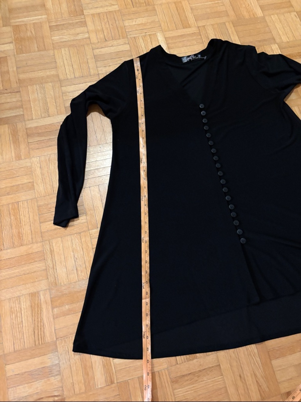 Sympli Black V-Neck Button-Down Long Sleeve Tunic - Picture 5 of 9
